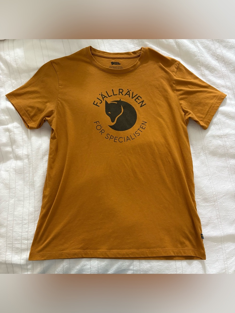 Fjallraven Logo T-shirt Gold Short Sleeve Mens Size Large